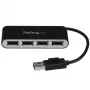 Hub USB 2.0 portátil StarTech.com de 4 puertos con cable integrado