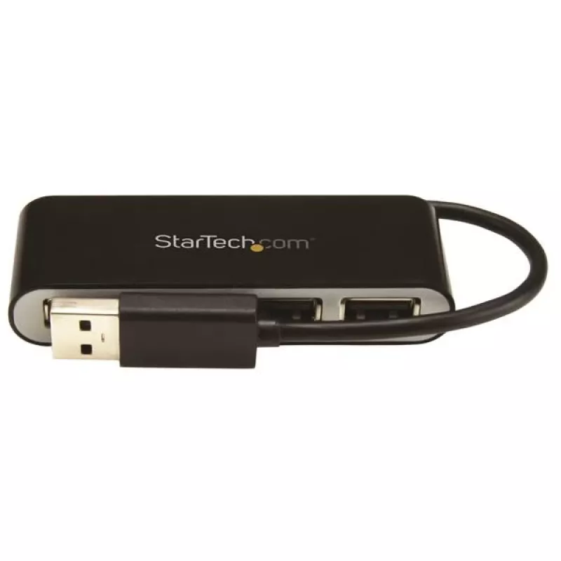 Hub USB 2.0 portátil StarTech.com de 4 puertos con cable integrado
