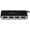 Hub USB 2.0 portátil StarTech.com de 4 puertos con cable integrado