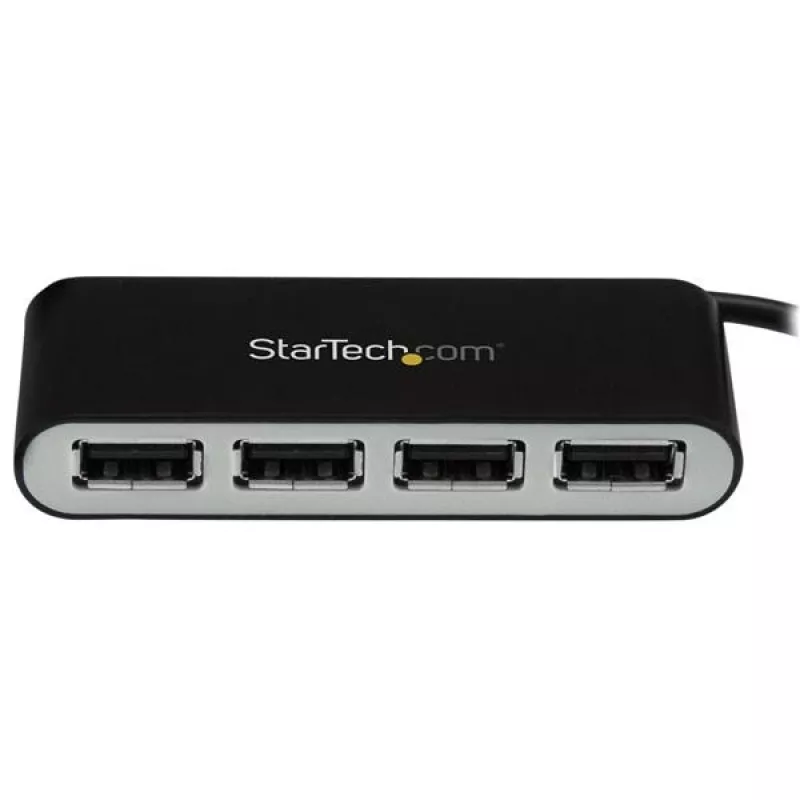 Hub USB 2.0 portátil StarTech.com de 4 puertos con cable integrado