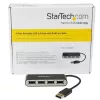 Hub USB 2.0 portátil StarTech.com de 4 puertos con cable integrado