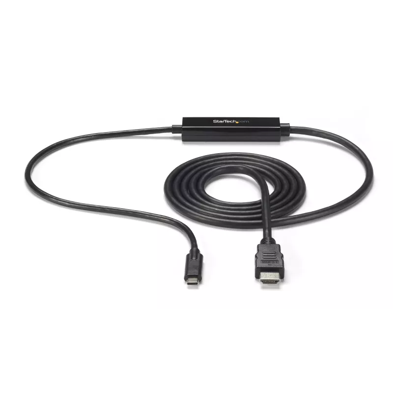 Cable StarTech.com de 6ft (2m) USB C a HDMI - convertidor de vídeo USB Type-C a HDMI 4K 30Hz - cable adaptador USB-C DP Alt Mode a monitor HDMI - compatible con Thunderbolt