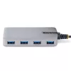 Hub USB StarTech.com de 4 puertos – USB 3.0 5 Gbit/s, alimentado por bus, hub USB-A a 4x USB-A con entrada de alimentación auxiliar opcional – hub USB portátil para escritorio/portátil, cable de 30 cm, hub de expansión USB