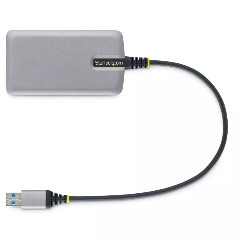 Hub USB StarTech.com de 4 puertos – USB 3.0 5 Gbit/s, alimentado por bus, hub USB-A a 4x USB-A con entrada de alimentación auxiliar opcional – hub USB portátil para escritorio/portátil, cable de 30 cm, hub de expansión USB