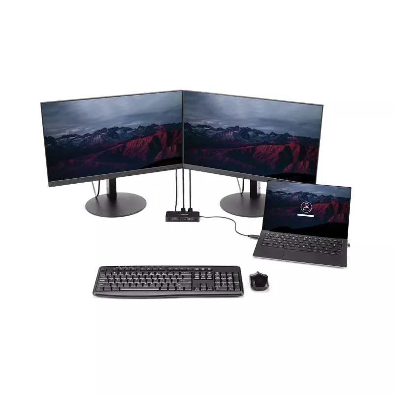 Mini dock USB 3.0 StarTech.com – estación de acoplamiento USB-A de doble monitor con vídeo DisplayPort 4K 60Hz y Gigabit Ethernet – cable de 30 cm – adaptador portátil USB 3.1 Gen 1 Type-A para portátil