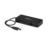 Mini dock USB 3.0 StarTech.com – estación de acoplamiento USB-A de doble monitor con vídeo DisplayPort 4K 60Hz y Gigabit Ethernet – cable de 30 cm – adaptador portátil USB 3.1 Gen 1 Type-A para portátil