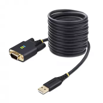 Cable adaptador StarTech.com de 3 m USB a serie, retención de COM, tornillos/tuercas reemplazables, USB-A a DB9 RS232, chip FTDI, protección ESD, Windows/macOS/Linux