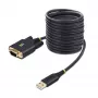 Cable adaptador StarTech.com de 3 m USB a serie, retención de COM, tornillos/tuercas reemplazables, USB-A a DB9 RS232, chip FTDI, protección ESD, Windows/macOS/Linux
