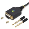 Cable adaptador StarTech.com de 1m USB a serie null modem, tornillos/tuercas DB9 reemplazables, retención de COM, USB-A a RS232, FTDI, protección ESD nivel 4, Windows/macOS/ChromeOS/Linux – construcción robusta en TPE