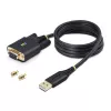 Cable adaptador StarTech.com de 1m USB a serie null modem, tornillos/tuercas DB9 reemplazables, retención de COM, USB-A a RS232, FTDI, protección ESD nivel 4, Windows/macOS/ChromeOS/Linux – construcción robusta en TPE