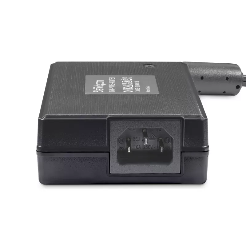 Fuente de alimentación universal DC StarTech.com de 160W (24V/6,6A), cable de 2 hilos de 1,2m, bloques de terminales de 2/3 pines, fuente de alimentación externa 100-240V AC/DC para hubs USB industriales, NA/UK/EU/ANZ