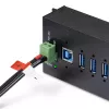 Fuente de alimentación universal DC StarTech.com de 160W (24V/6,6A), cable de 2 hilos de 1,2m, bloques de terminales de 2/3 pines, fuente de alimentación externa 100-240V AC/DC para hubs USB industriales, NA/UK/EU/ANZ