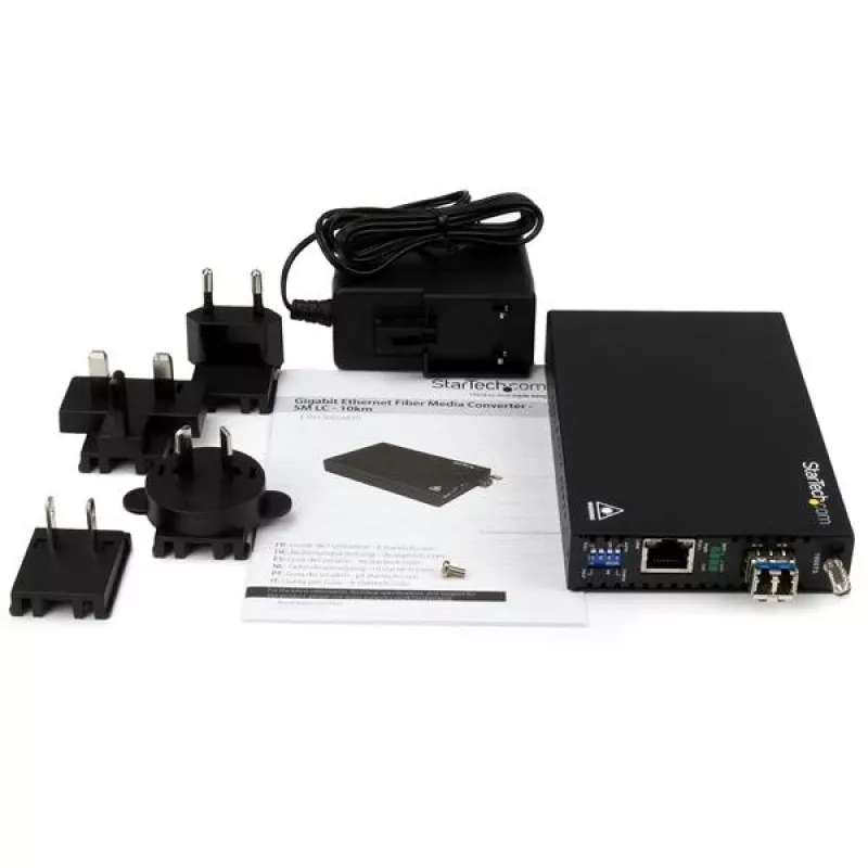 StarTech.com Convertidor de medios Gigabit Ethernet de cobre a fibra óptica - SM LC - 10 km