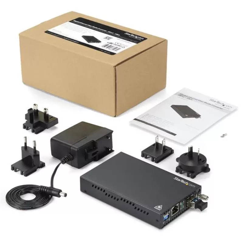 StarTech.com Convertidor de medios Gigabit Ethernet de cobre a fibra óptica - SM LC - 10 km