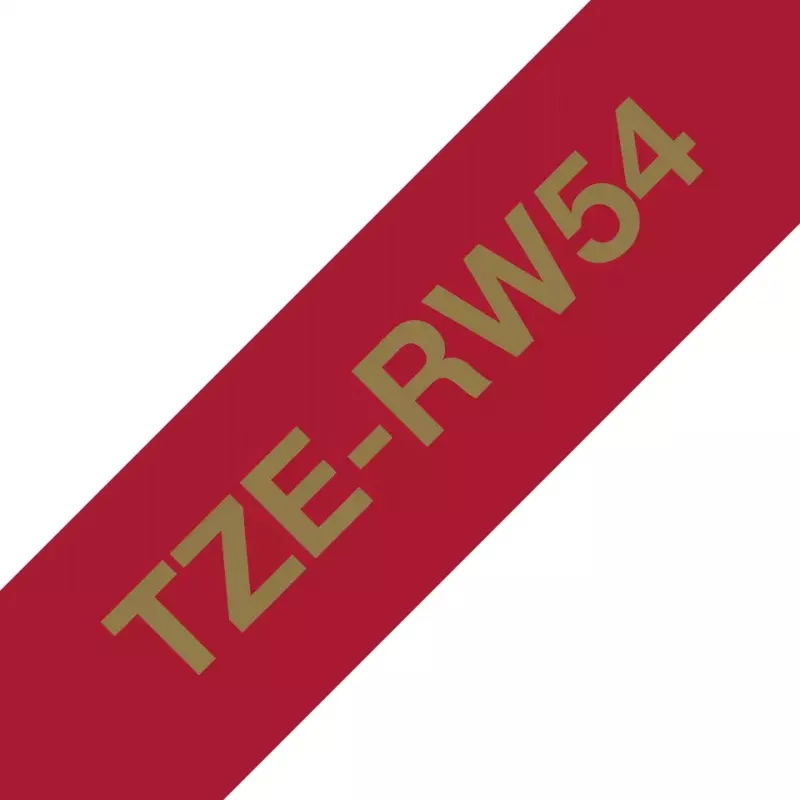 Brother TZE-RW54 Cinta de etiquetar Oro sobre Rojo