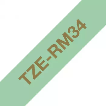 Brother TZE-RM34 Cinta de etiquetar Oro sobre Verde menta
