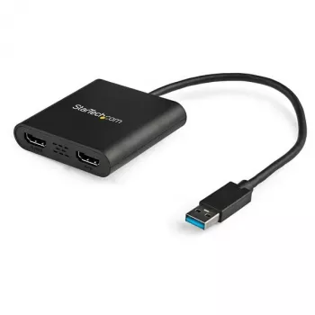 StarTech.com Adaptador USB 3.0 a doble HDMI, convertidor USB a 2x monitor HDMI para Windows (sin soporte para macOS/ChromeOS/Linux) - TAA