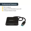 StarTech.com Adaptador USB 3.0 a doble HDMI, convertidor USB a 2x monitor HDMI para Windows (sin soporte para macOS/ChromeOS/Linux) - TAA