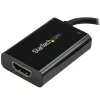 StarTech.com Adaptador USB C a HDMI 2.0 con Power Delivery - Convertidor de vídeo USB Type-C a HDMI 4K 60Hz - Puerto de carga pasante PD de 60W - Compatible con Thunderbolt 3 - Negro