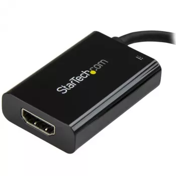 StarTech.com Adaptador USB C a HDMI 2.0 con Power Delivery - Convertidor de vídeo USB Type-C a HDMI 4K 60Hz - Puerto de carga pasante PD de 60W - Compatible con Thunderbolt 3 - Negro