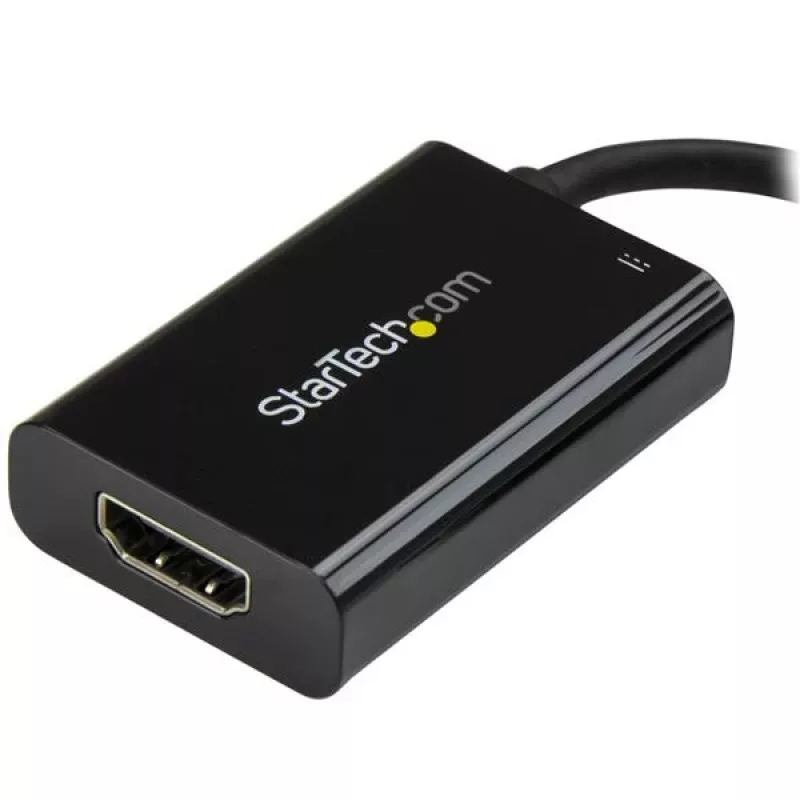 StarTech.com Adaptador USB C a HDMI 2.0 con Power Delivery - Convertidor de vídeo USB Type-C a HDMI 4K 60Hz - Puerto de carga pasante PD de 60W - Compatible con Thunderbolt 3 - Negro