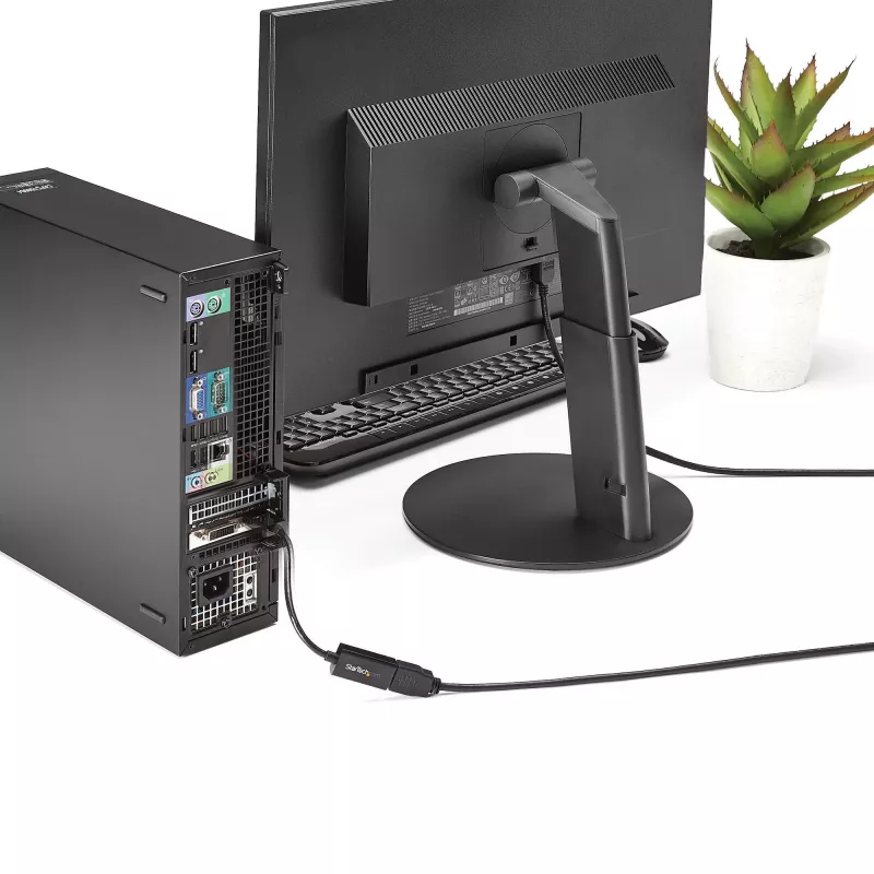 StarTech.com DP2HD4KS adaptador activo de DisplayPort 1.2 a HDMI, 4K 30 Hz, vídeo y audio, 0,15 m