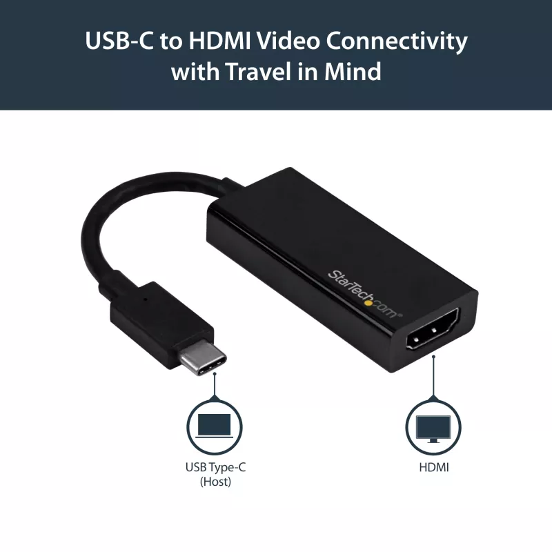 StarTech.com Adaptador USB-C a HDMI – 4K 60 Hz, USB Type-C, salida HDMI, 3840 x 2160 píxeles