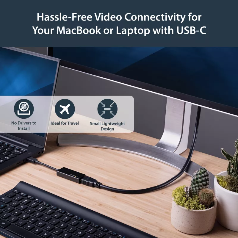 StarTech.com Adaptador USB-C a HDMI – 4K 60 Hz, USB Type-C, salida HDMI, 3840 x 2160 píxeles