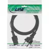 Cable de alimentación InLine, CEE 7/7 recto / conector IEC C13 de 3 polos, negro, 1,5 m