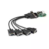 StarTech.com Tarjeta adaptadora serie RS232 PCI Express de 4 puertos – Tarjeta controladora host serie RS232 PCIe – PCIe a serie DB9 – UART 16950 – Tarjeta de expansión de perfil bajo – Windows/Linux – TAA