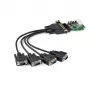 StarTech.com Tarjeta adaptadora serie RS232 PCI Express de 4 puertos – Tarjeta controladora host serie RS232 PCIe – PCIe a serie DB9 – UART 16950 – Tarjeta de expansión de perfil bajo – Windows/Linux – TAA