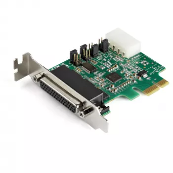 StarTech.com Tarjeta adaptadora serie RS232 PCI Express de 4 puertos – Tarjeta controladora host serie RS232 PCIe – PCIe a serie DB9 – UART 16950 – Tarjeta de expansión de perfil bajo – Windows/Linux – TAA