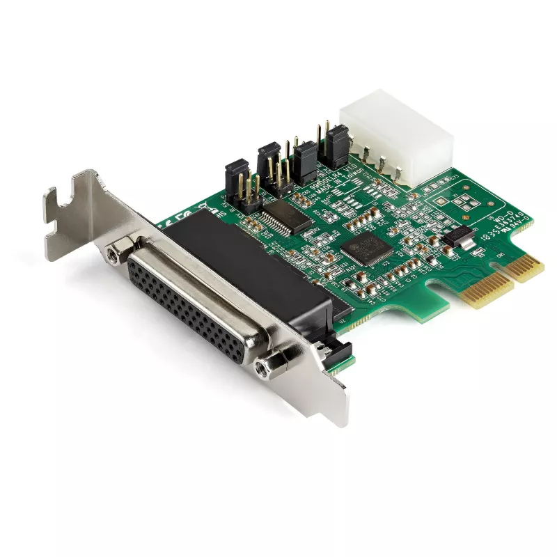 StarTech.com Tarjeta adaptadora serie RS232 PCI Express de 4 puertos – Tarjeta controladora host serie RS232 PCIe – PCIe a serie DB9 – UART 16950 – Tarjeta de expansión de perfil bajo – Windows/Linux – TAA