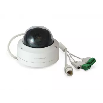 LevelOne GEMINI Cámara IP de red fija tipo domo, 4 megapíxeles, H.265, 802.3af PoE, LED IR, interior/exterior