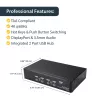 StarTech.com Conmutador KVM DisplayPort de 4 puertos – 4K 60 Hz – pantalla única – conmutador KVM USB DP 1.2 UHD de doble puerto con hub USB 2.0 y audio integrados – Dell, HP, Apple, Lenovo – conforme a TAA