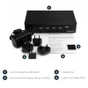 StarTech.com Conmutador KVM DisplayPort de 4 puertos – 4K 60 Hz – pantalla única – conmutador KVM USB DP 1.2 UHD de doble puerto con hub USB 2.0 y audio integrados – Dell, HP, Apple, Lenovo – conforme a TAA