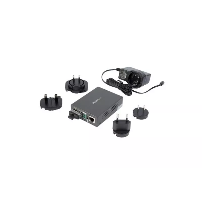 StarTech.com Convertidor de medios de fibra SC multimodo (MM) para redes 10/100/1000 – alcance de 550 m – Gigabit Ethernet – 850 nm – dúplex completo