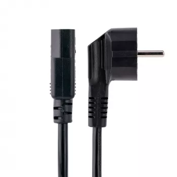 StarTech.com Cable de alimentación de ordenador de 1 m, 18AWG, cable de alimentación de Schuko UE a C13, 250V 10A, cable de alimentación de repuesto negro, cable de alimentación de TV/monitor, cable de alimentación de Schuko CEE 7/7 a IEC 60320 C13 - cable de alimentación de PC