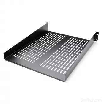 StarTech.com Bandeja de rack de servidor de 2U – bandeja de montaje en rack ventilada universal para rack y armario de equipos de red de 19