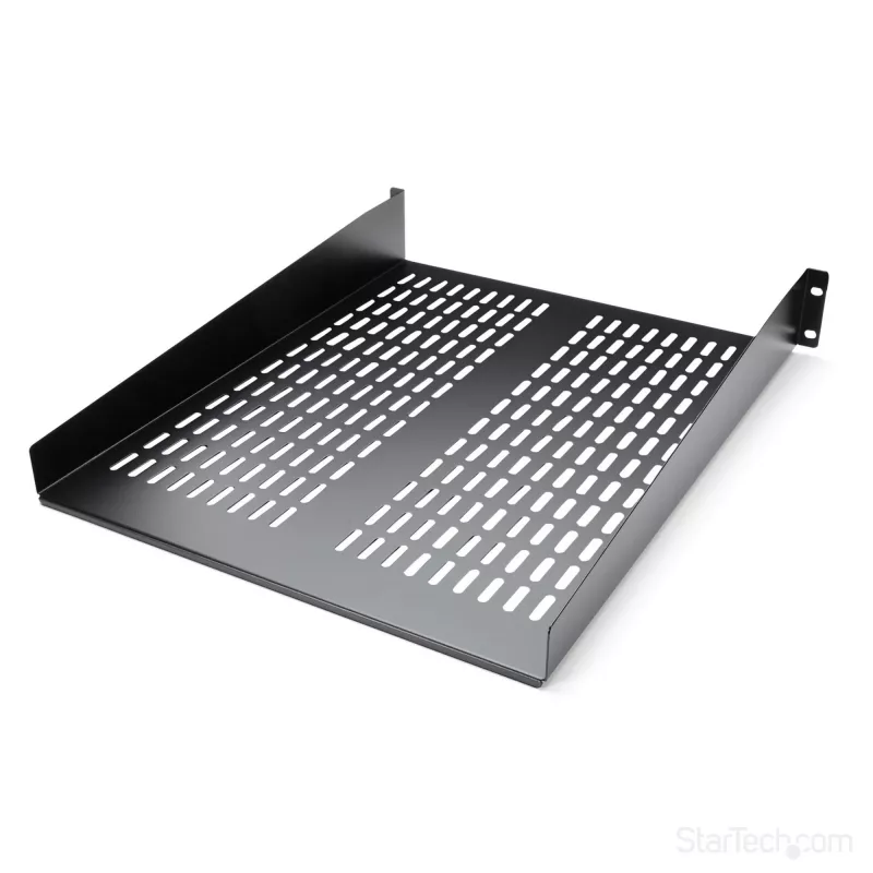 StarTech.com CABSHELF22V bandeja fija ventilada 2U para rack de servidor, 19″, 22″ (55,9 cm) de profundidad, hasta 22 kg, acero, negra