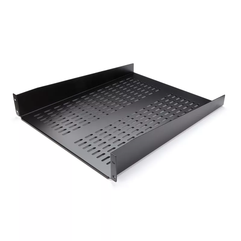 StarTech.com CABSHELF22V bandeja fija ventilada 2U para rack de servidor, 19″, 22″ (55,9 cm) de profundidad, hasta 22 kg, acero, negra