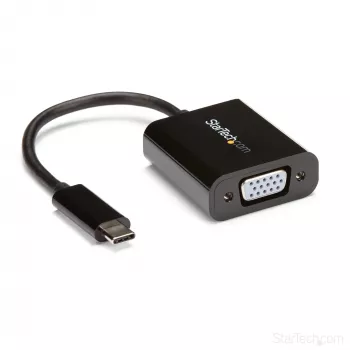 StarTech.com Adaptador USB-C a VGA - negro - 1080p - convertidor de vídeo para tu MacBook Pro - dongle de pantalla USB C a VGA - la versión actualizada es CDP2VGAEC