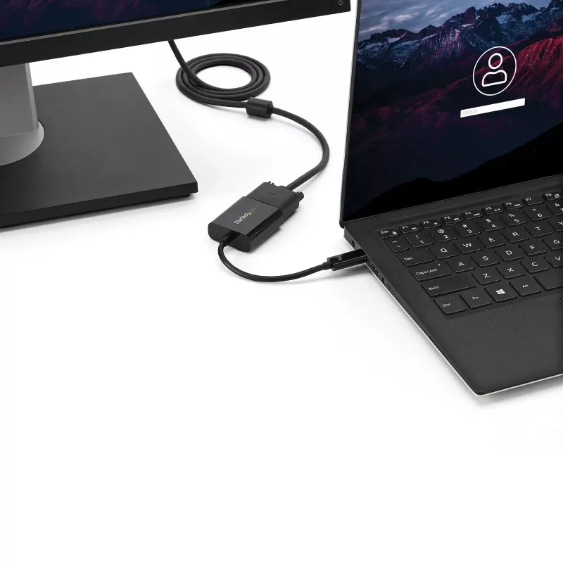 StarTech.com Adaptador USB-C a VGA - negro - 1080p - convertidor de vídeo para tu MacBook Pro - dongle de pantalla USB C a VGA - la versión actualizada es CDP2VGAEC