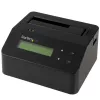 StarTech.com Borrador de discos de una bahía, desinfectador de HDD/SSD independiente, USB 3.0 a SATA II (3 Gbit/s), 9 modos de borrado, pantalla LCD, base desinfectadora de discos con borrado seguro, puerto de impresora DB-9, conforme a TAA