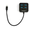 StarTech.com Hub USB C de 4 puertos – USB-C a 4 puertos USB-A – hub SuperSpeed 10 Gbit/s USB 3.2 Gen 2 Type-C – alimentado por bus USB – hub adaptador USB-C a USB portátil/compacto para portátil – aluminio