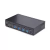 StarTech.com Switch KVM DisplayPort de 4 puertos, 8K 60Hz / 4K 144Hz, pantalla única, DP 1.4, 2 puertos USB 3.0, 4 puertos USB 2.0 HID, conmutación por botón y tecla de acceso rápido, conforme a TAA - independiente del sistema operativo, carcasa de metal