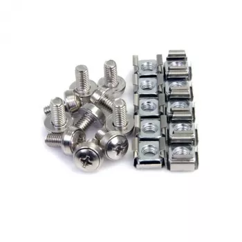 StarTech.com Pack de 100 tornillos de montaje M6 y tuercas de jaula para rack de servidores