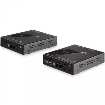 StarTech.com Extensor KVM HDMI sobre red IP - HDMI 4K 30Hz 2.0 y USB sobre IP LAN o cable Ethernet Cat5e/Cat6 (100m/330ft) - Kit extensor transmisor/receptor de switch/consola KVM remoto