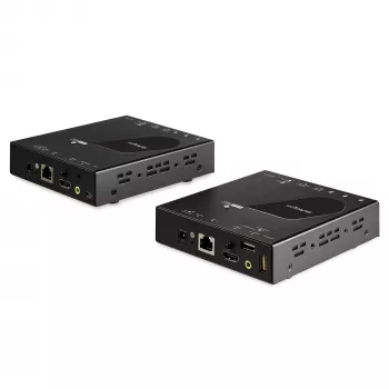 StarTech.com Extensor KVM HDMI sobre red IP - HDMI 4K 30Hz 2.0 y USB sobre IP LAN o cable Ethernet Cat5e/Cat6 (100m/330ft) - Kit extensor transmisor/receptor de switch/consola KVM remoto