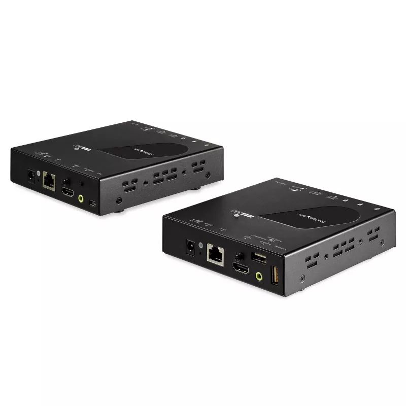 StarTech.com Extensor KVM HDMI sobre red IP - HDMI 4K 30Hz 2.0 y USB sobre IP LAN o cable Ethernet Cat5e/Cat6 (100m/330ft) - Kit extensor transmisor/receptor de switch/consola KVM remoto